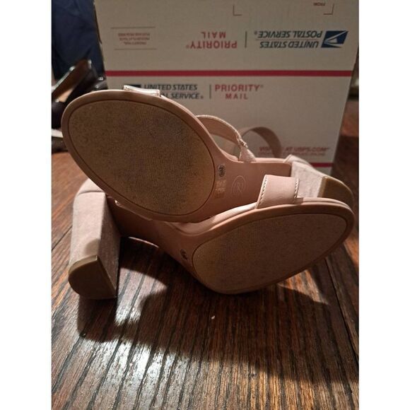 8M Chinese Laundry Tan Khaki Nude Ooen Toe Ankle Strap Chunky High Heel … - Picture 8 of 8